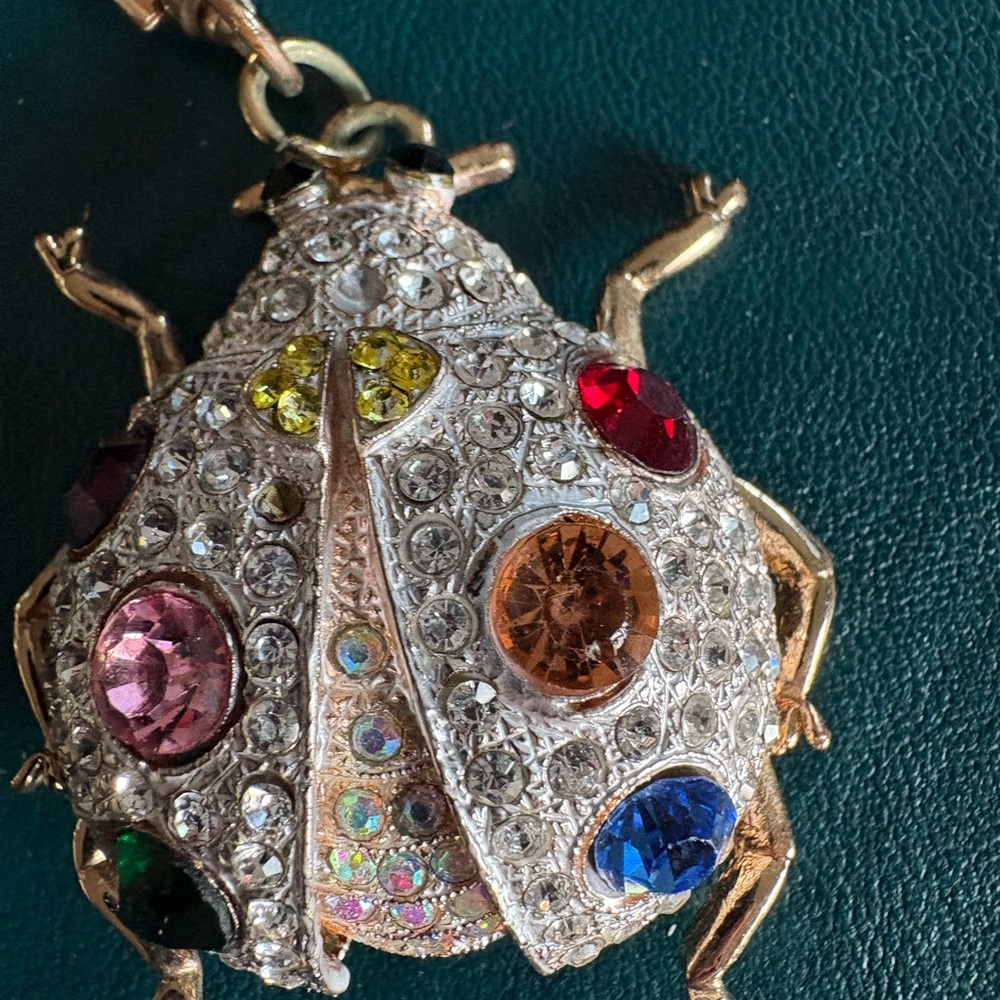 Colorful Rhinestone Ladybug Bag Charm - Picture 2 of 3